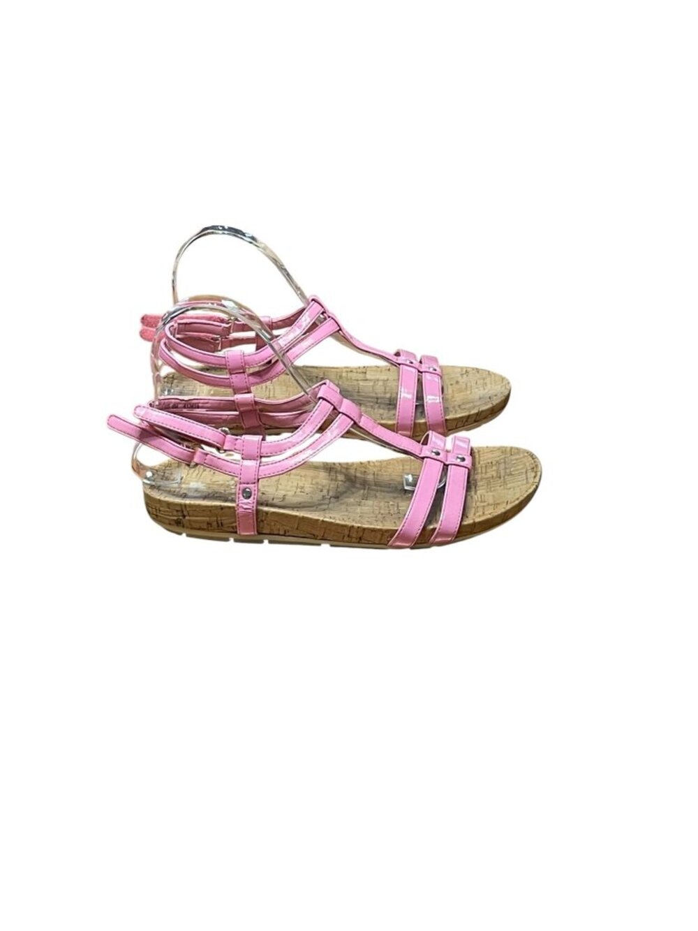 Lands End Womens Pink Strappy Cork Sole‎ Sandals Size 6M